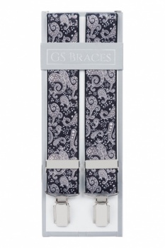 Black and Grey Paisley Braces